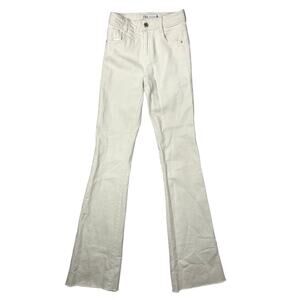 Zara Women's White Solid High Rise Flared Bootcut Pants Denim Jeans Sz US 0